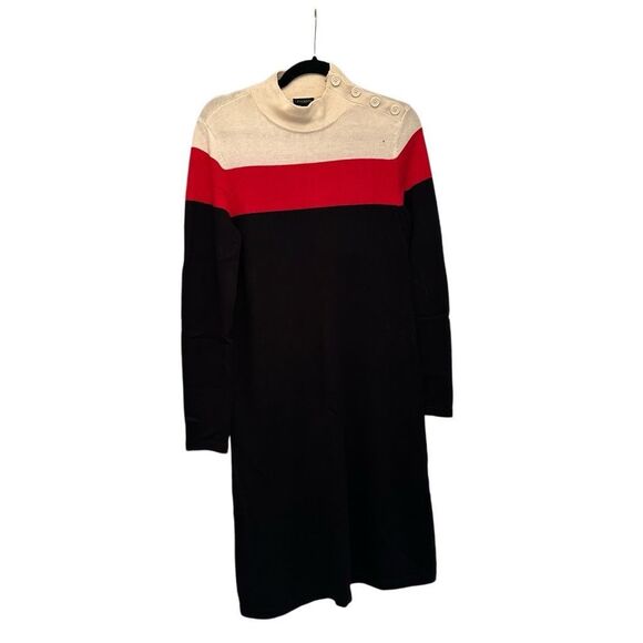 Talbots red, cream & black sweater dress- size s - Picture 1 of 8